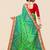 Green  chiffon bandhani saree with unstitched blouse piece