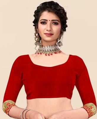 Green  chiffon bandhani saree with unstitched blouse piece 4
