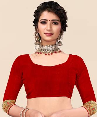 Peach  chiffon bandhani saree with unstitched blouse piece 4