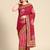 Pink bandhani saree with lace border and unstitched blouse piece