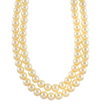 Golden pearl double line necklace 3