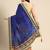Blue bandhani saree with lace border and unstitched blouse piece