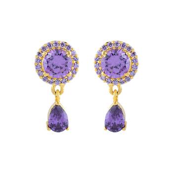 Purple ad stone studs earrings 2