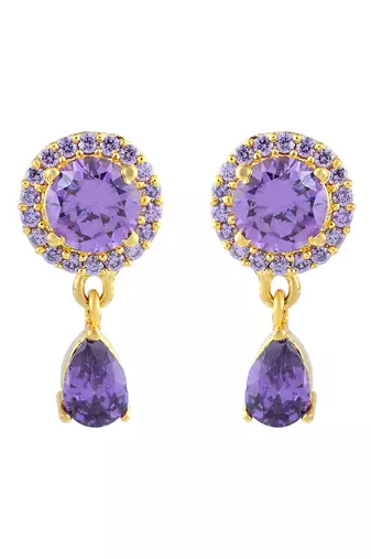 Purple ad stone studs earrings