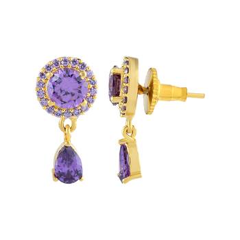 Purple ad stone studs earrings 3