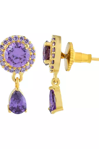Purple ad stone studs earrings