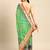 Green bandhani saree with lace border and unstitched blouse piece