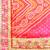 Peach bandhani saree with lace border and unstitched blouse piece
