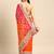 Orange bandhani saree with lace border and unstitched blouse piece