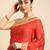Beige bandhani saree with lace border and unstitched blouse piece