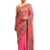 Pink bandhani saree with lace border and unstitched blouse piece