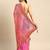 Pink bandhani saree with lace border and unstitched blouse piece