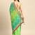 Green bandhani saree with lace border and unstitched blouse piece