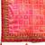 Red bandhani saree with lace border and unstitched blouse piece