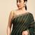 Green leheriya saree with lace border and  unstitched blouse piece