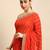 Orange leheriya saree with lace border and  unstitched blouse piece
