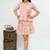 Tsucchi traditions radiant blush peach sanganeri skirt co-ord set