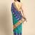Blue  bandhani saree with lace border and unstitched blouse piece