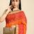 Red  bandhani saree with lace border and unstitched blouse piece
