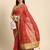 Red  bandhani saree with lace border and unstitched blouse piece