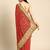Red  bandhani saree with lace border and unstitched blouse piece