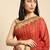 Red  bandhani saree with lace border and unstitched blouse piece
