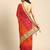 Red  bandhani saree with lace border and unstitched blouse piece