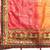 Red  bandhani saree with lace border and unstitched blouse piece