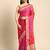 Pink bandhani saree with lace border and unstitched blouse piece