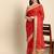 Red bandhani saree with lace border and unstitched blouse piece