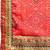 Red bandhani saree with lace border and unstitched blouse piece