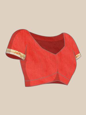 Pink bandhani saree with lace border and unstitched blouse piece 5