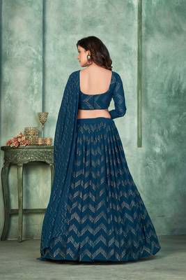 Rama Embroidered Georgette Lehenga-Choli 2