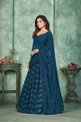 Rama Embroidered Georgette Lehenga-Choli 4