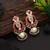 Red color kundan meena earrings