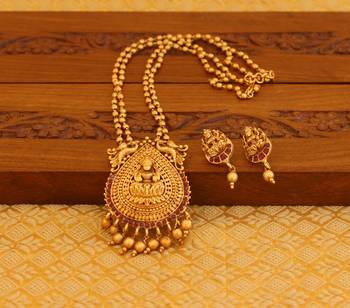 Matte finish temple necklace set 1