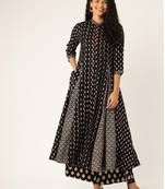Women Black & Golden Printed Kurta with Palazzos
