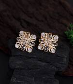 White color american diamond stud earrings