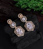 White color american diamond earrings