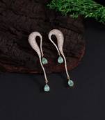 Pista green color american diamond earrings