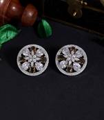 Brown color american diamond earrings