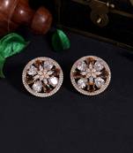 Brown color american diamond earrings