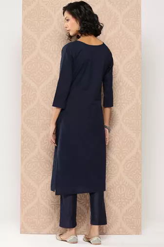  blue floral straight kurta
