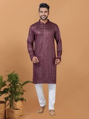Premium Collection Of Trendy Designer Kurta Pyjama Readymade Men's Wear 1