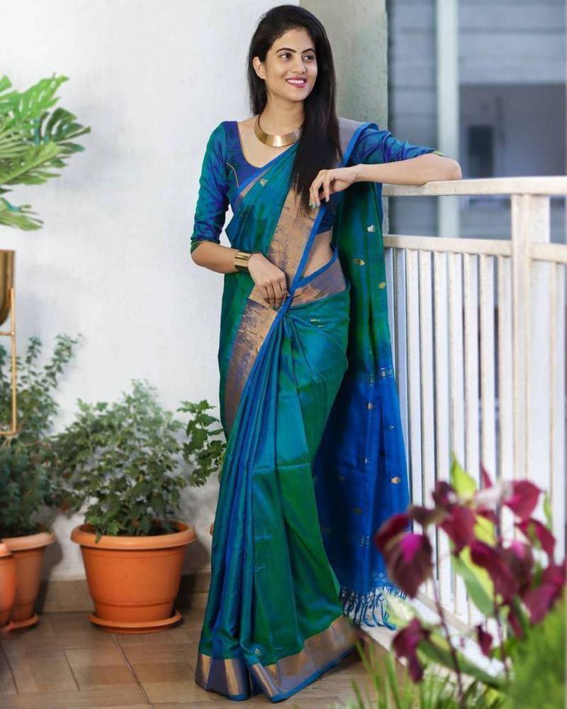  Silk Blend Sarees With Blouse