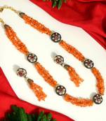 Orange color stone necklace set