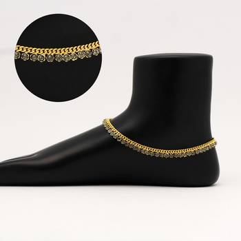 Gray color rhinestone anklets 1