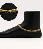 Gray color rhinestone anklets