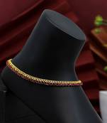 Maroon color rhinestone anklets