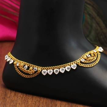 White color rhinestone anklets 1
